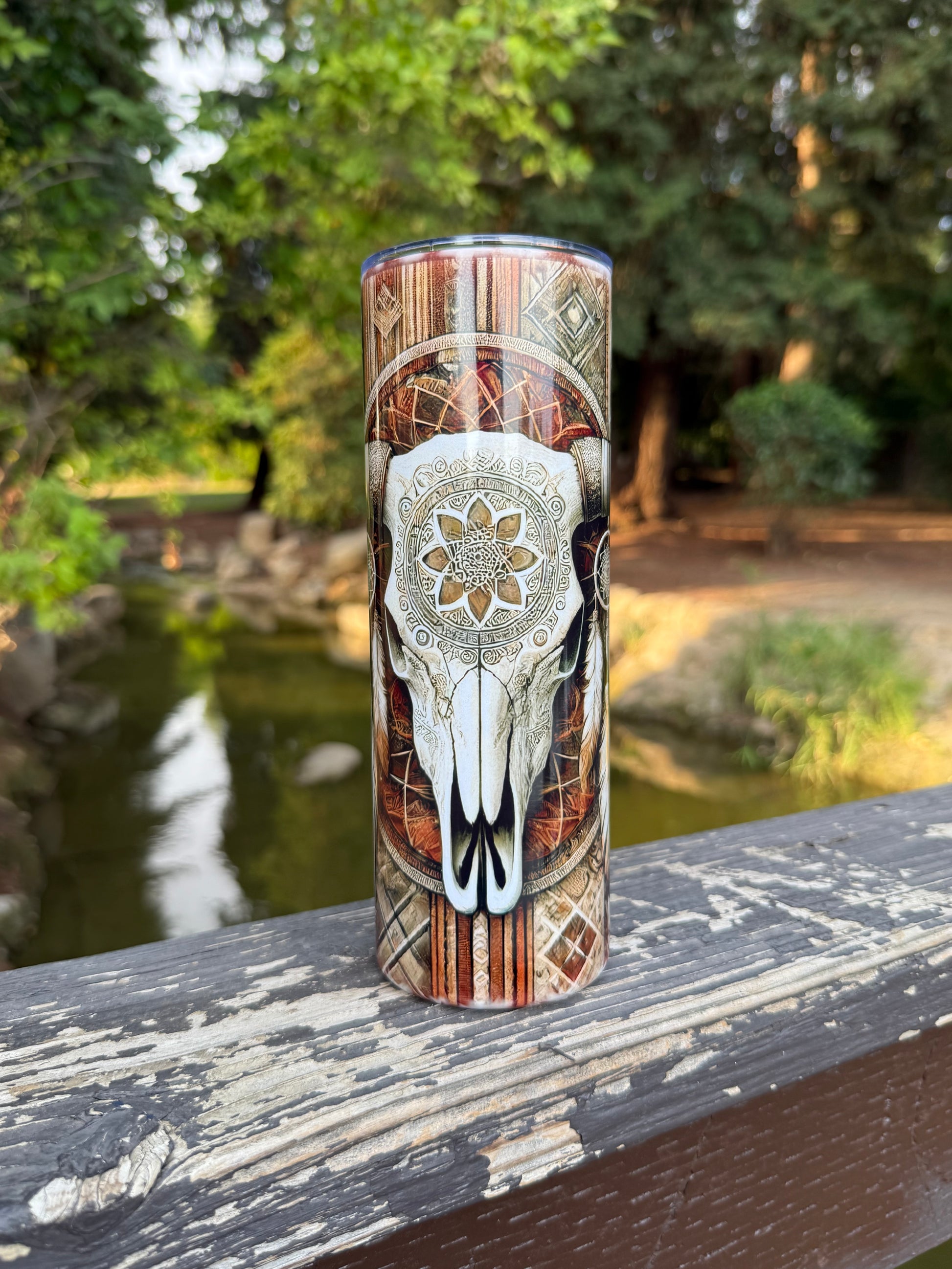 Brown Cow Skull - 20oz  Tumbler