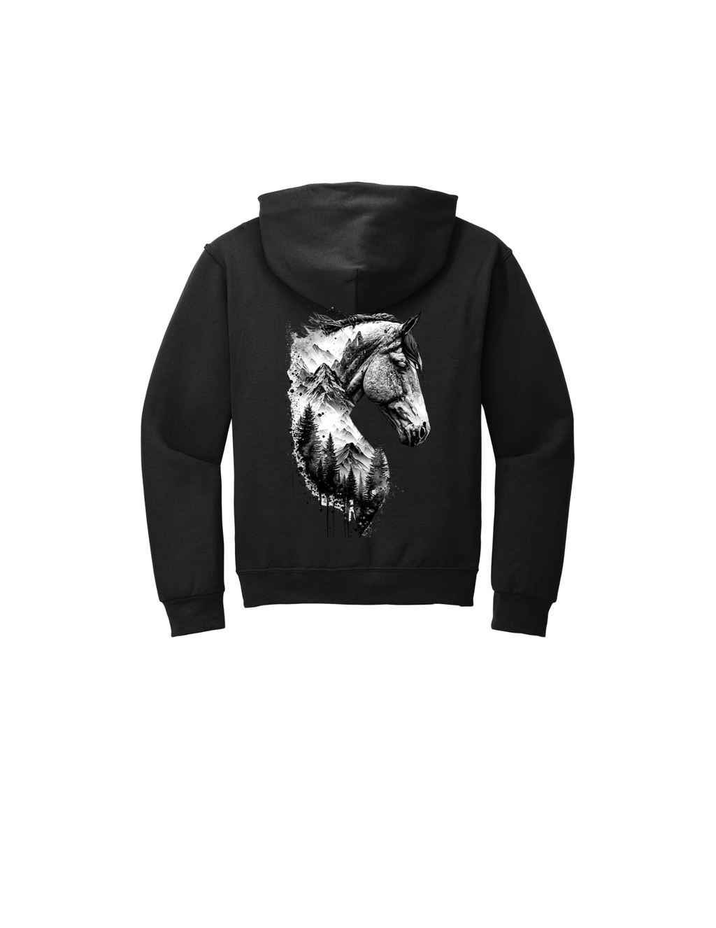 #7003 - B&W Horse Hoodie