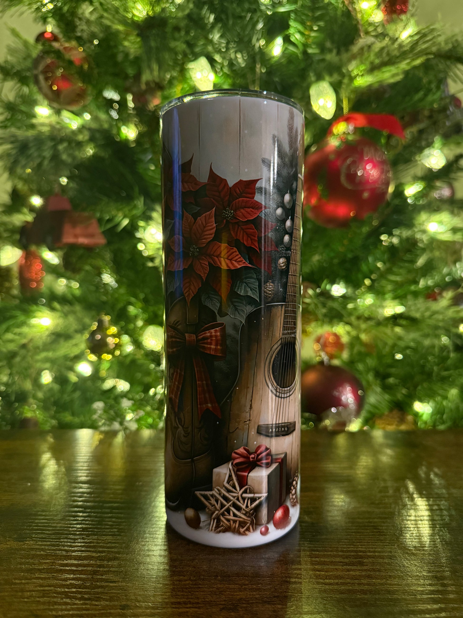 #29012 - Christmas Cowboy Boots with Guitar