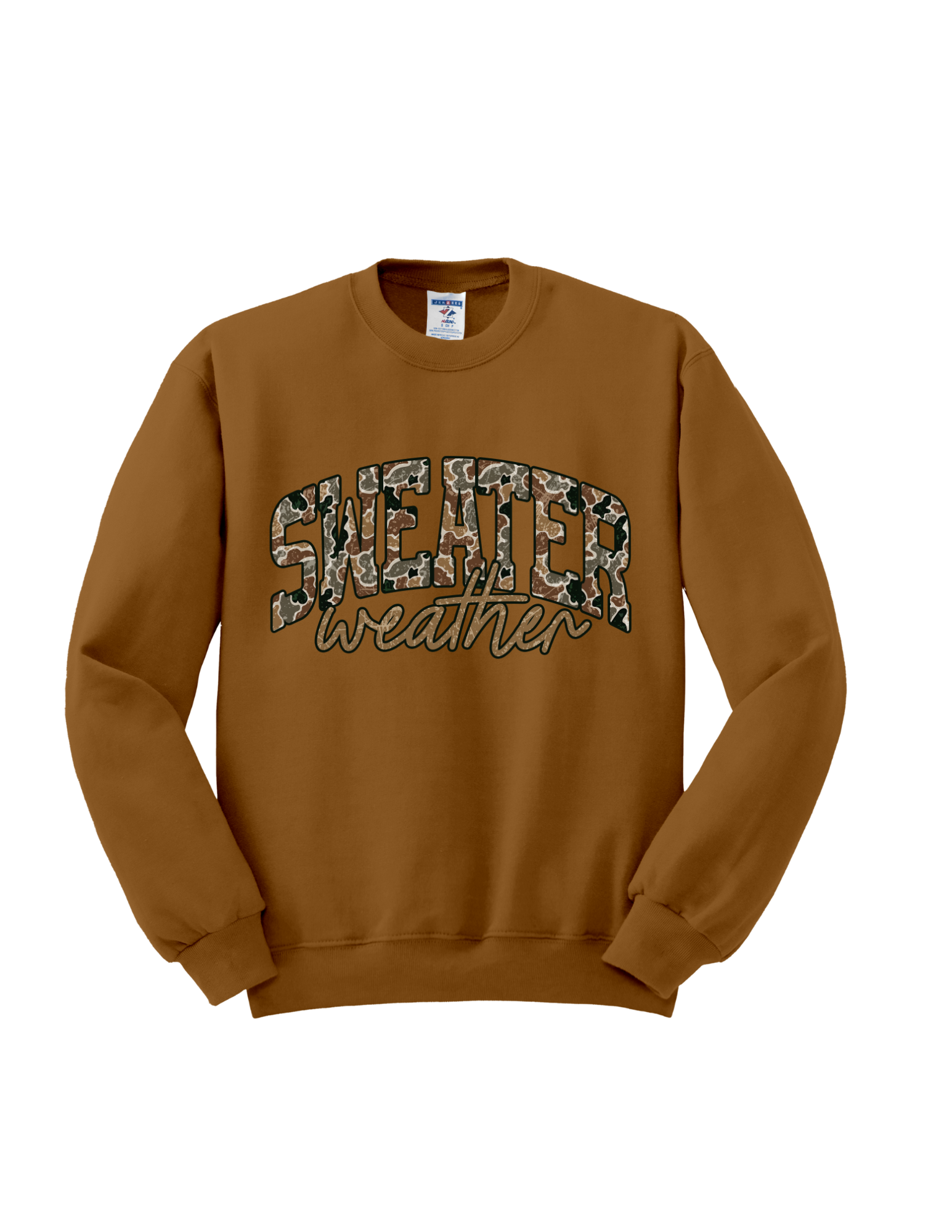 #6000 - Brown Camo Sweater Weather Crewneck