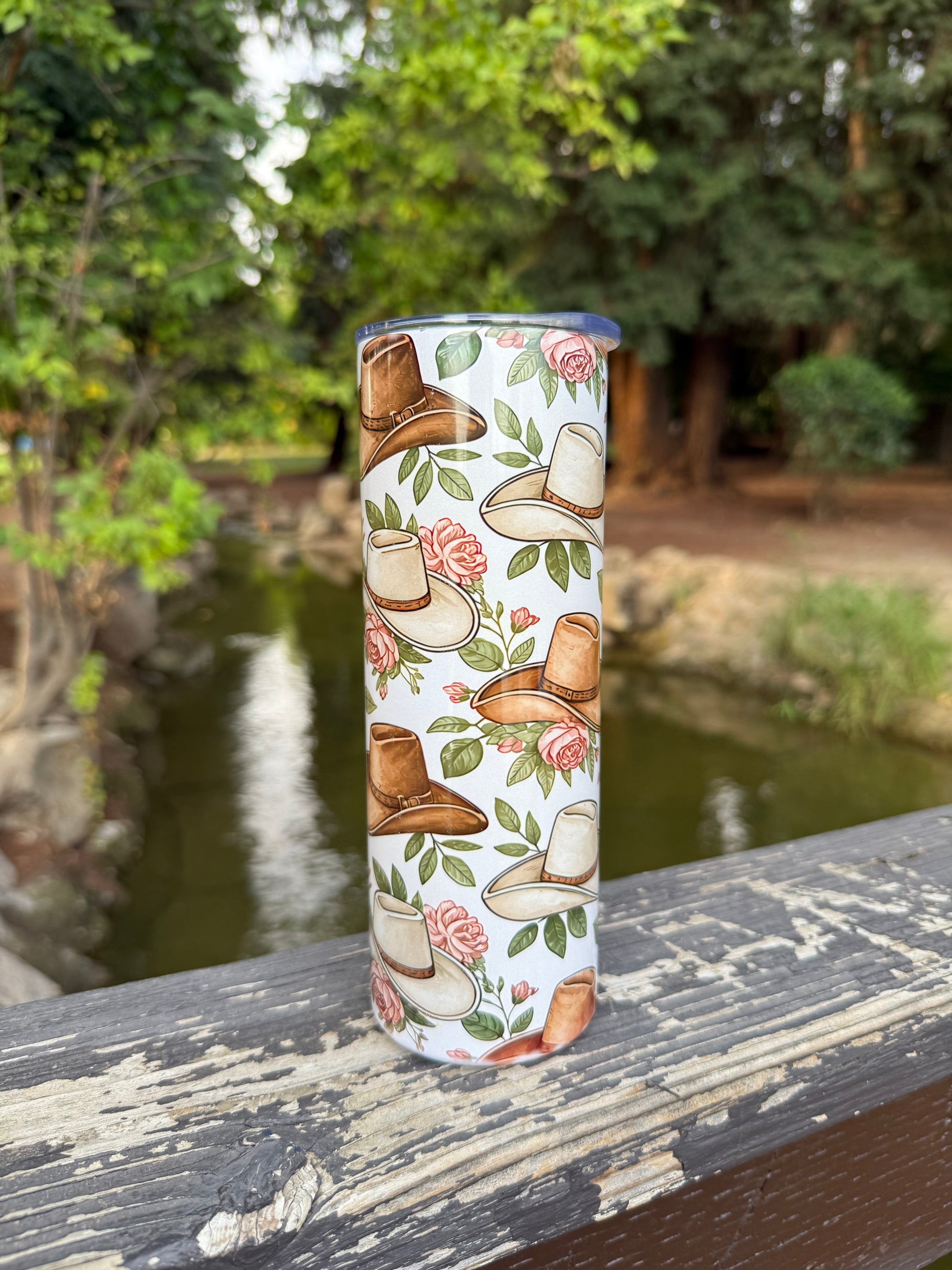 Cowgirl Hat Floral - 20oz Tumbler