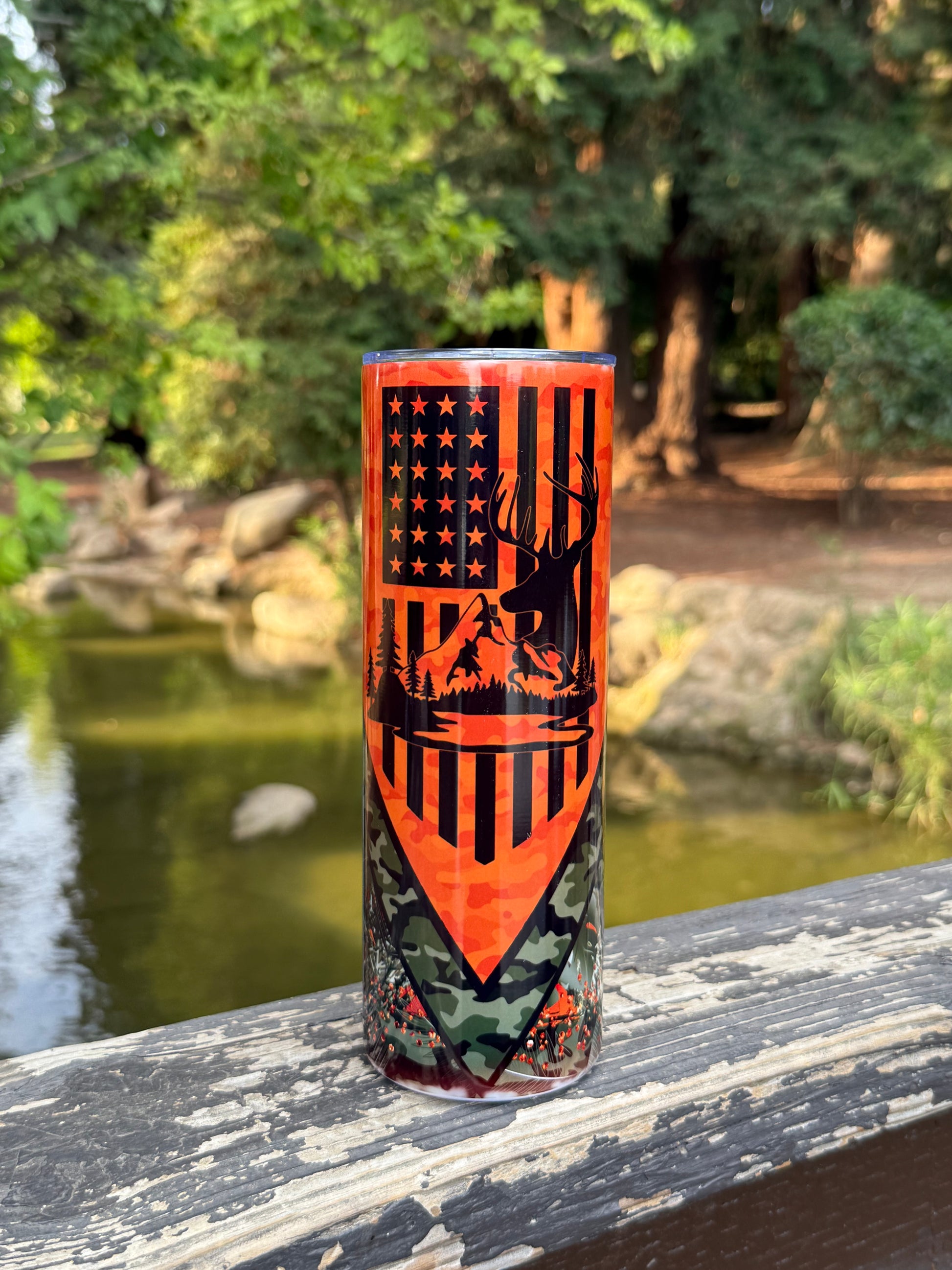 Orange Camo - 20oz Tumbler