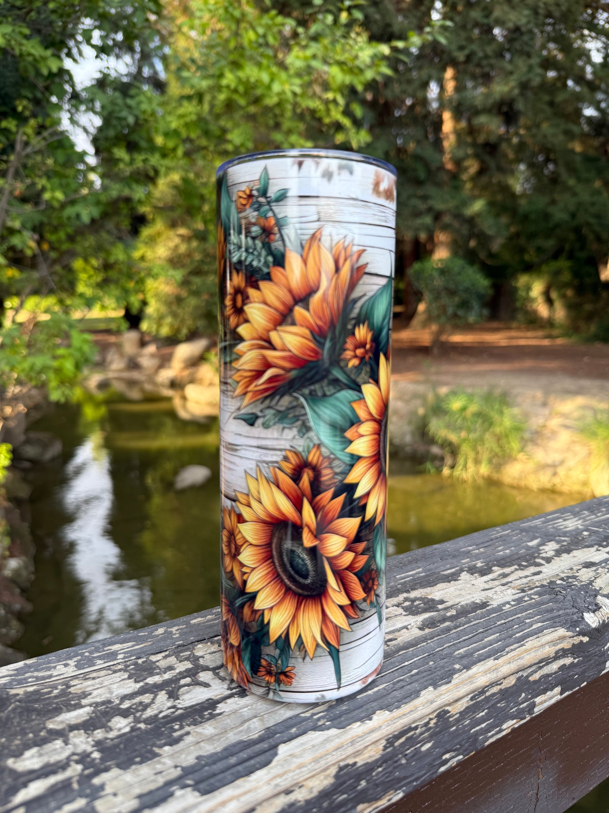 Chevron Sunflower - 20oz Tumbler