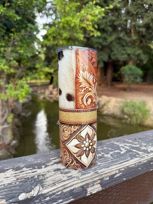#003 - Leather Cowhide - 20oz Tumbler