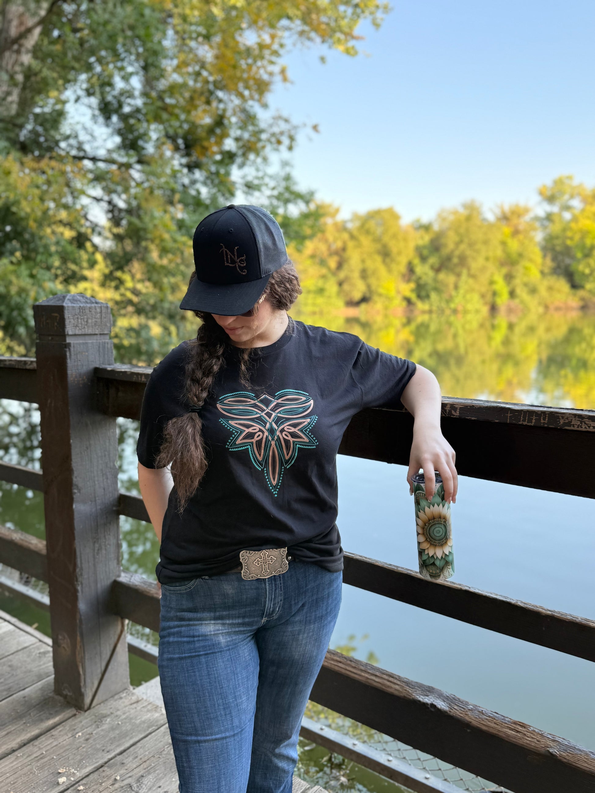 Teal Sunflower - 20oz Tumbler