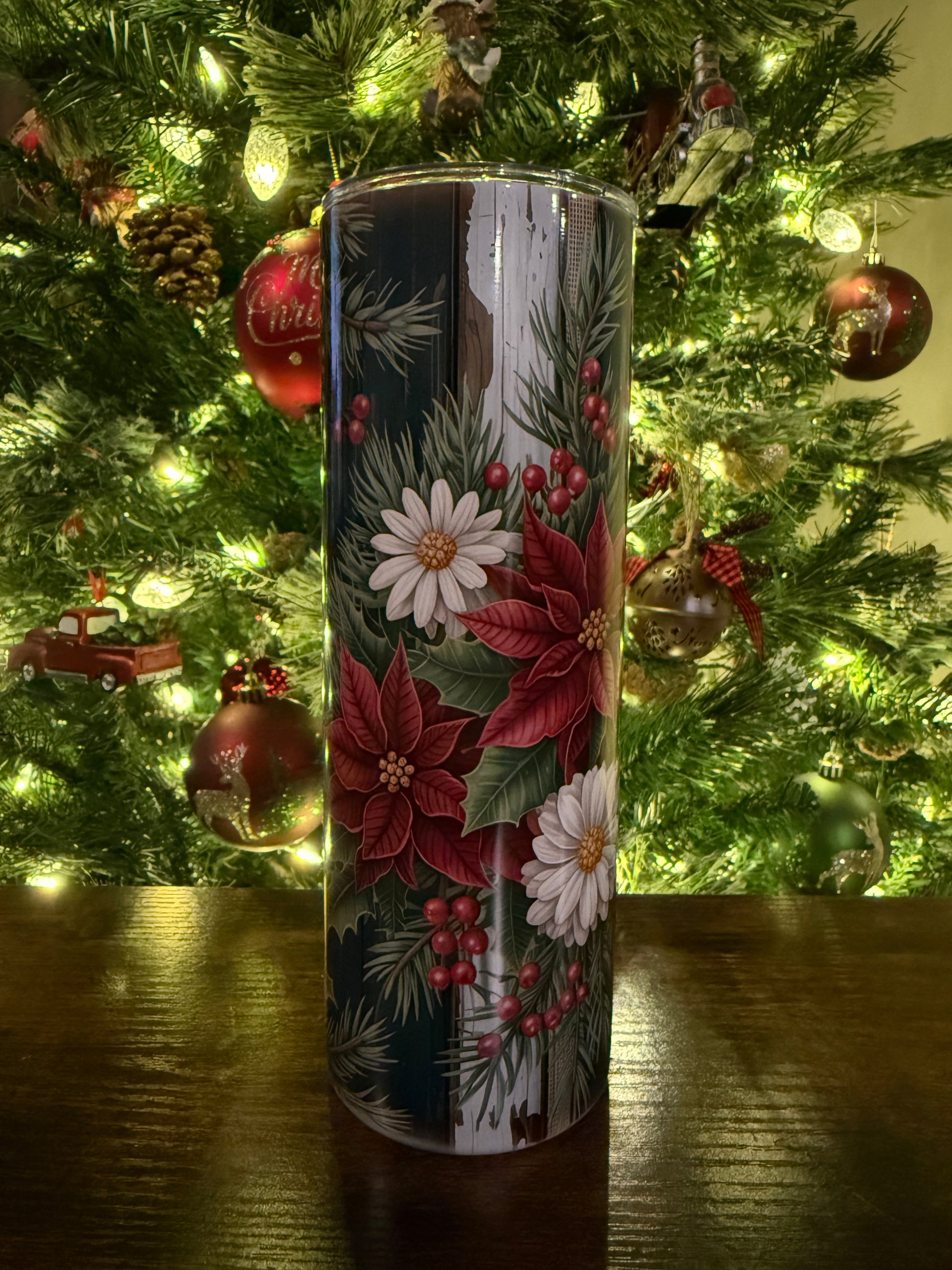 #29003 - Rustic Floral Christmas - 20oz Tumbler