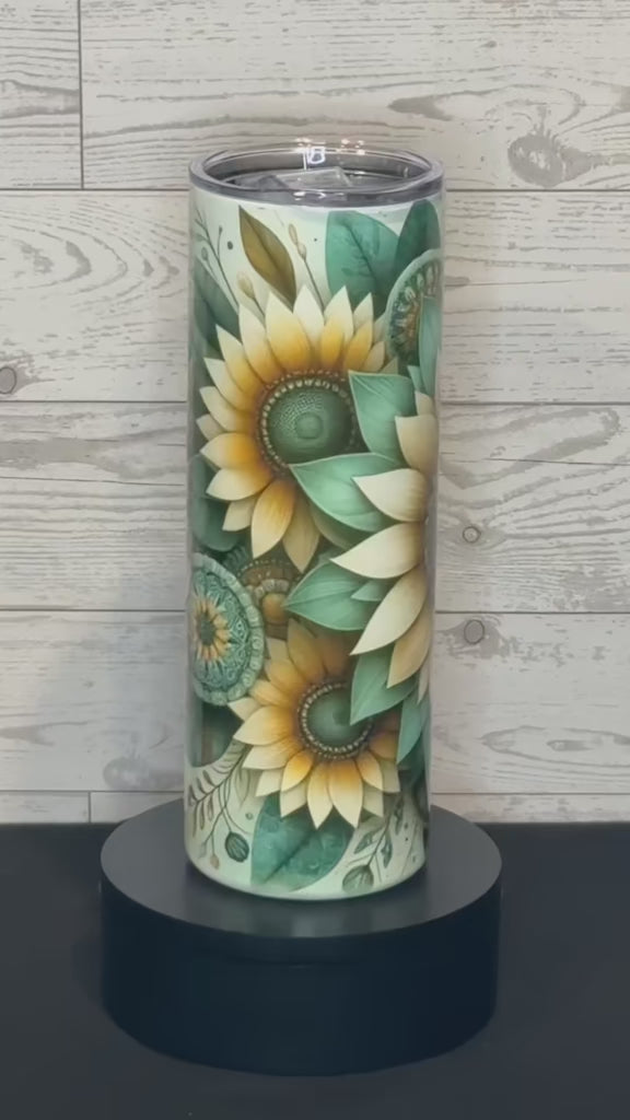 Teal Sunflower - 20oz Tumbler